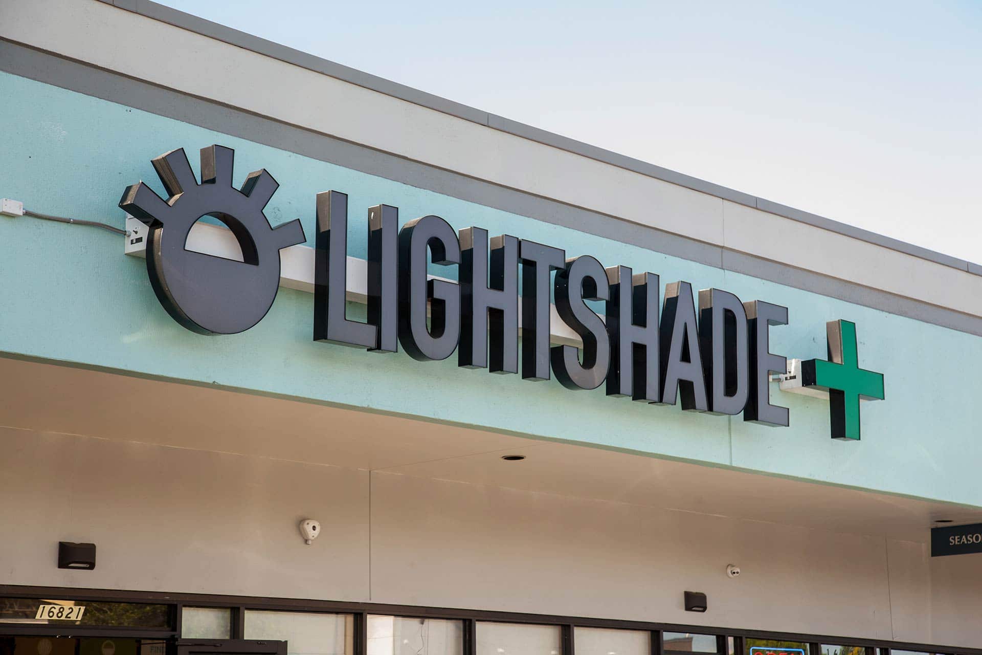 Lightshade Recreational Dispensary Sign in Aurora on Iliff