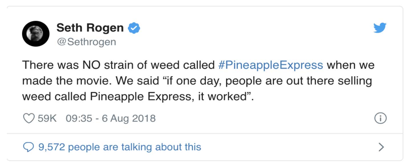Pineapple Express Seth Rogan Tweet