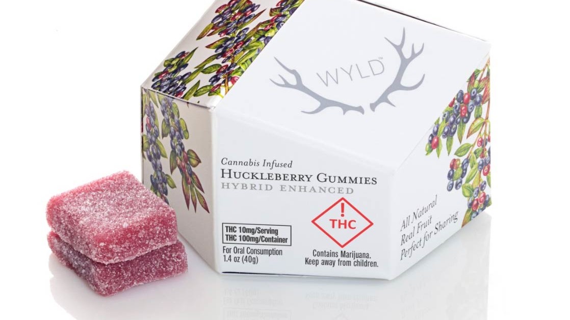 Wyld Cannabis Infused Huckleberry Gummies Hybrid Gummies available Lightshade Dispensaries