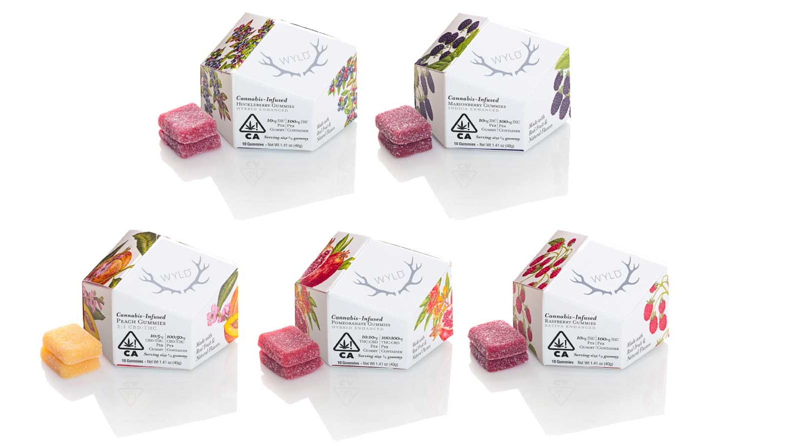 3 packages of Wyld Gummies Flavors - available at Lightshade Dispensaries
