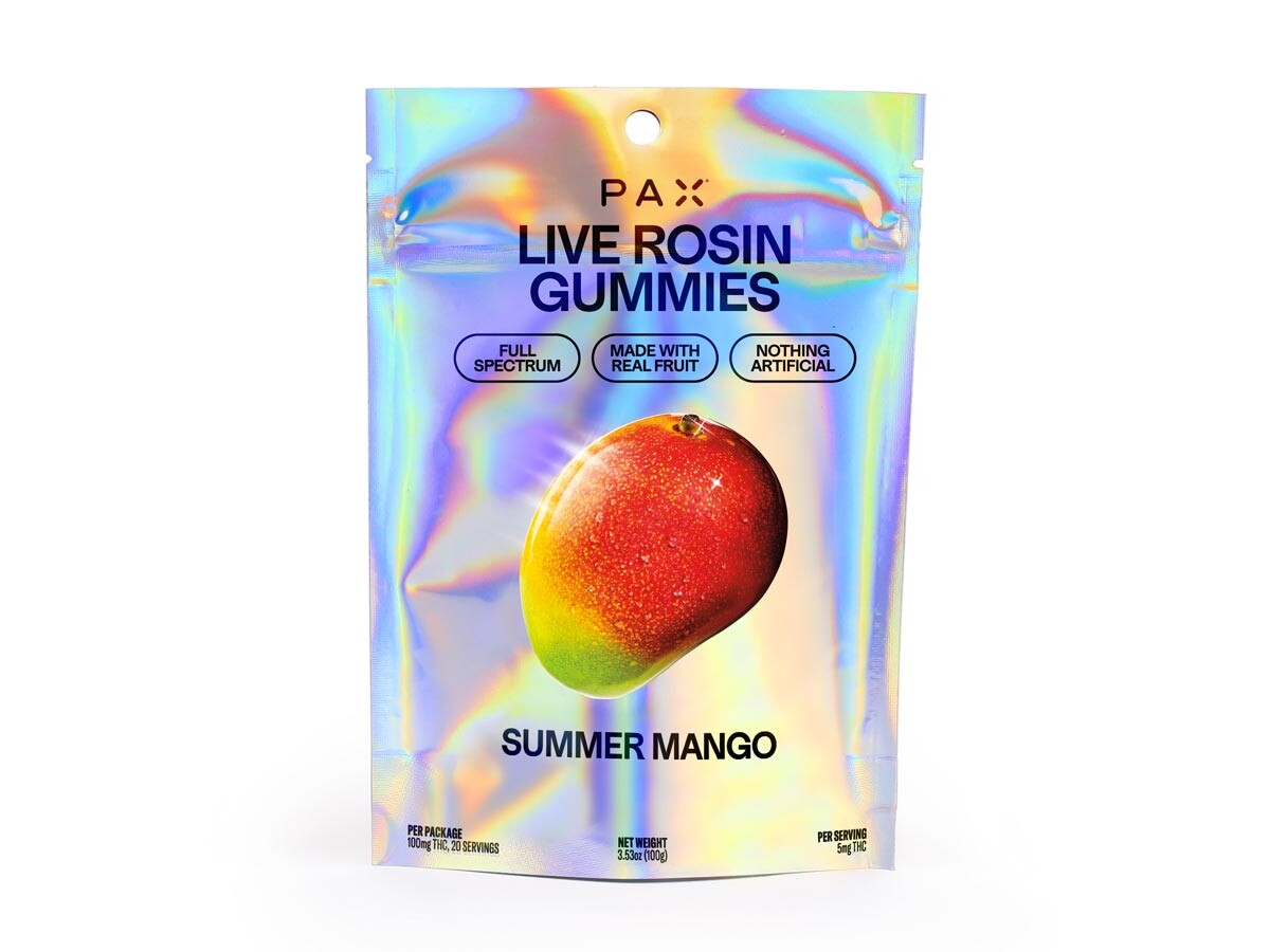 PAX Live Rosin Gummies Summer Mango Package